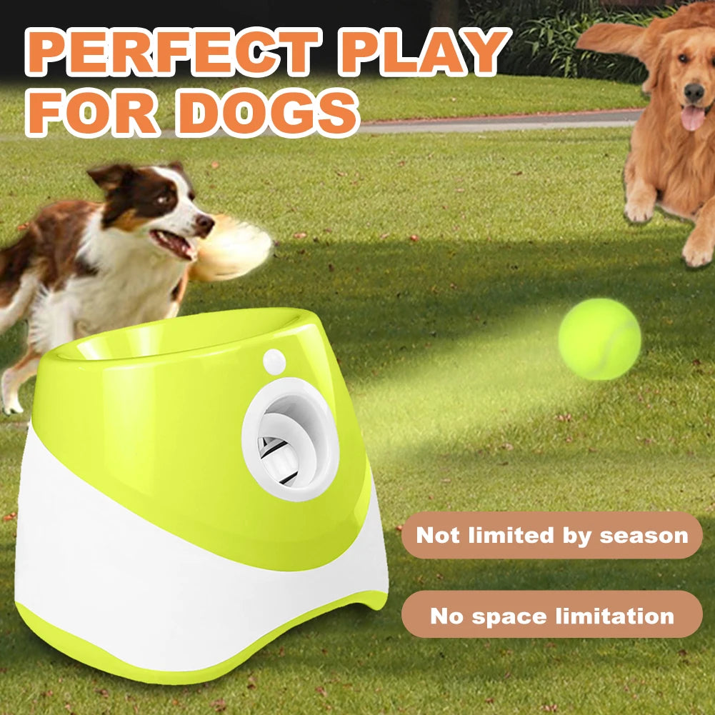 Pet Prime Automatic Dog Ball Thrower, Launcher, Integrative Dog Fetch Machine with 3 Tennis Balls for Indoor/Outdoor, Throwing Game
