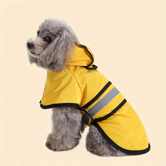 Dog Raincoat -Adjustable Waterproof & Windproof.  Keep Your Pet Dry And Comfortable.  Blue and Yellow