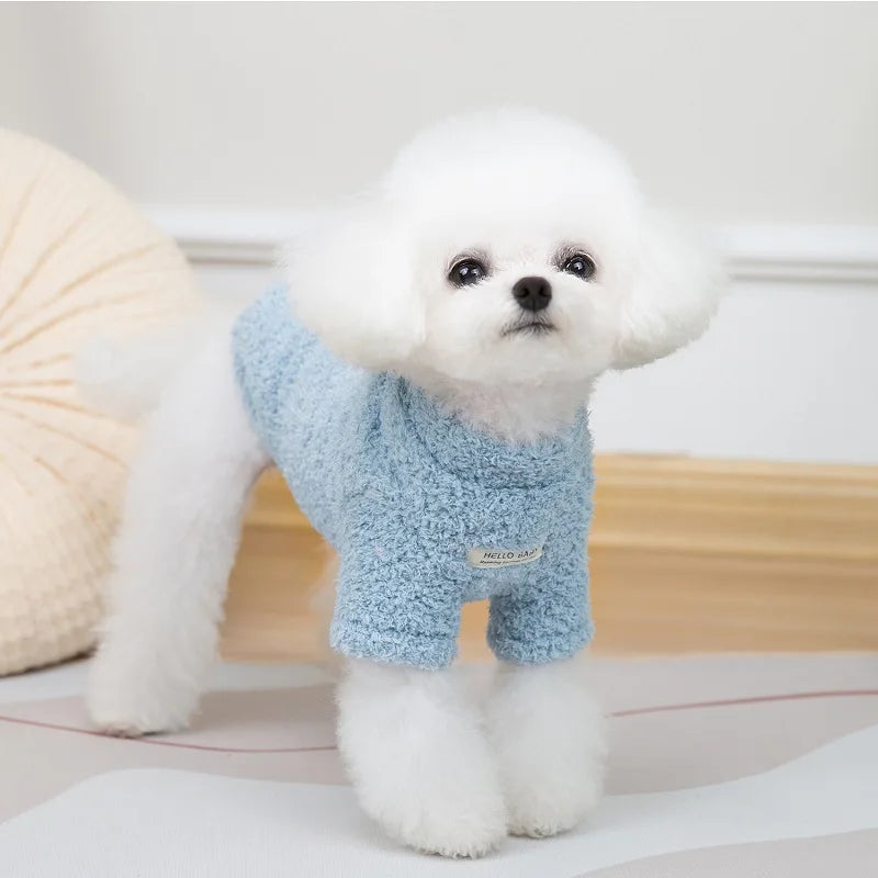 Fleece Dog Clothes Solid Warm Hoodie Sweater Chihuahua Yorkies Coat for Small Medium Dog Puppy Jacket Pet Apparel