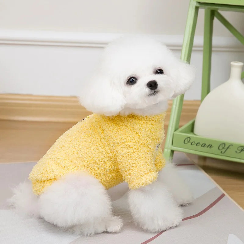 Fleece Dog Clothes Solid Warm Hoodie Sweater Chihuahua Yorkies Coat for Small Medium Dog Puppy Jacket Pet Apparel