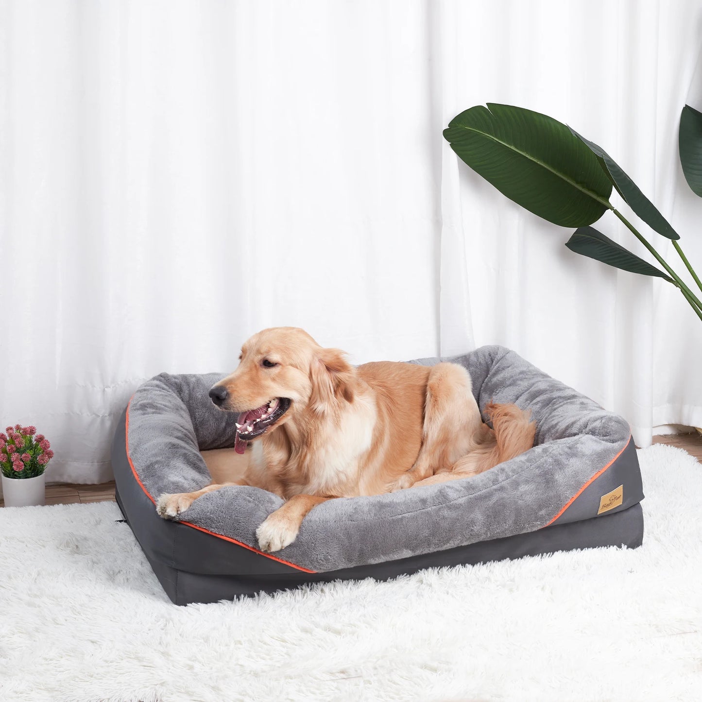 Large Dog Bed ,Soft Comfortable, Anti Allergy ,Warm Fleece Removable Washable Cover , Pet Bed Waterproof