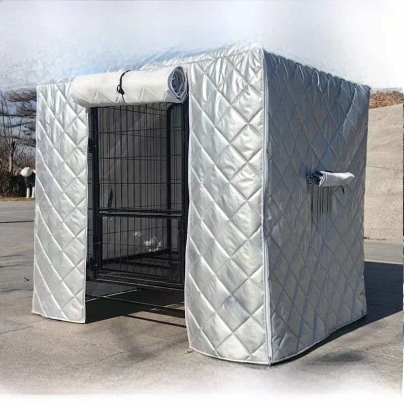 Cotton Waterproof Dog Cage Cover for warmth, Winter Outdoor shelter for Strays And Dogs Double Layer Warmth ,Ox Cloth Material
