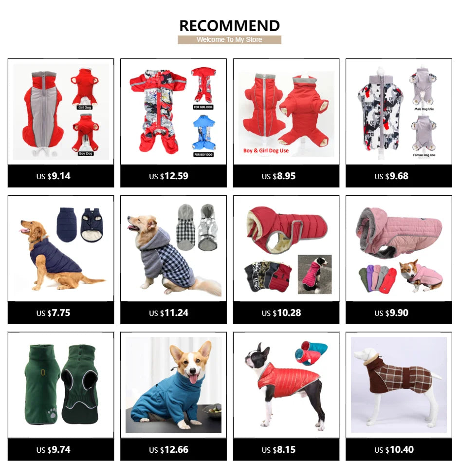 Winter Dog Clothes , Overalls for Small Medium Dogs,  Luxury Fashion Lightweight Down-Like Cotton Padded, Puppy Coat Soft Warm Jacket