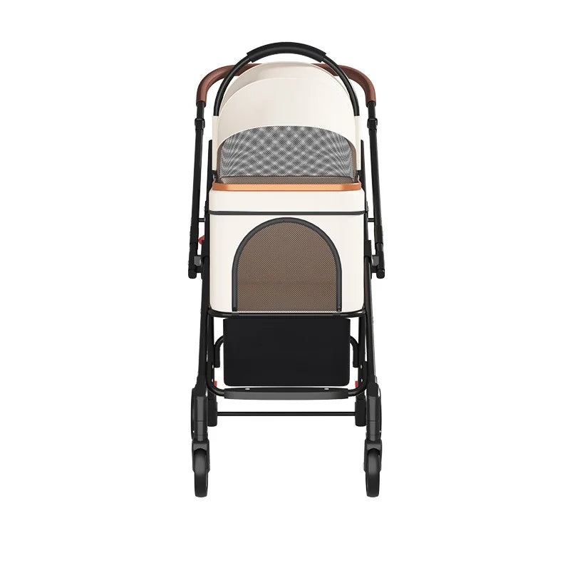 2 in 1 Foldable Pet Travel Carrier for Small/Medium Dogs Cats up to 50lbs, Detachable Portable Pet Bag stroller pet ,【One-Pull Open】
