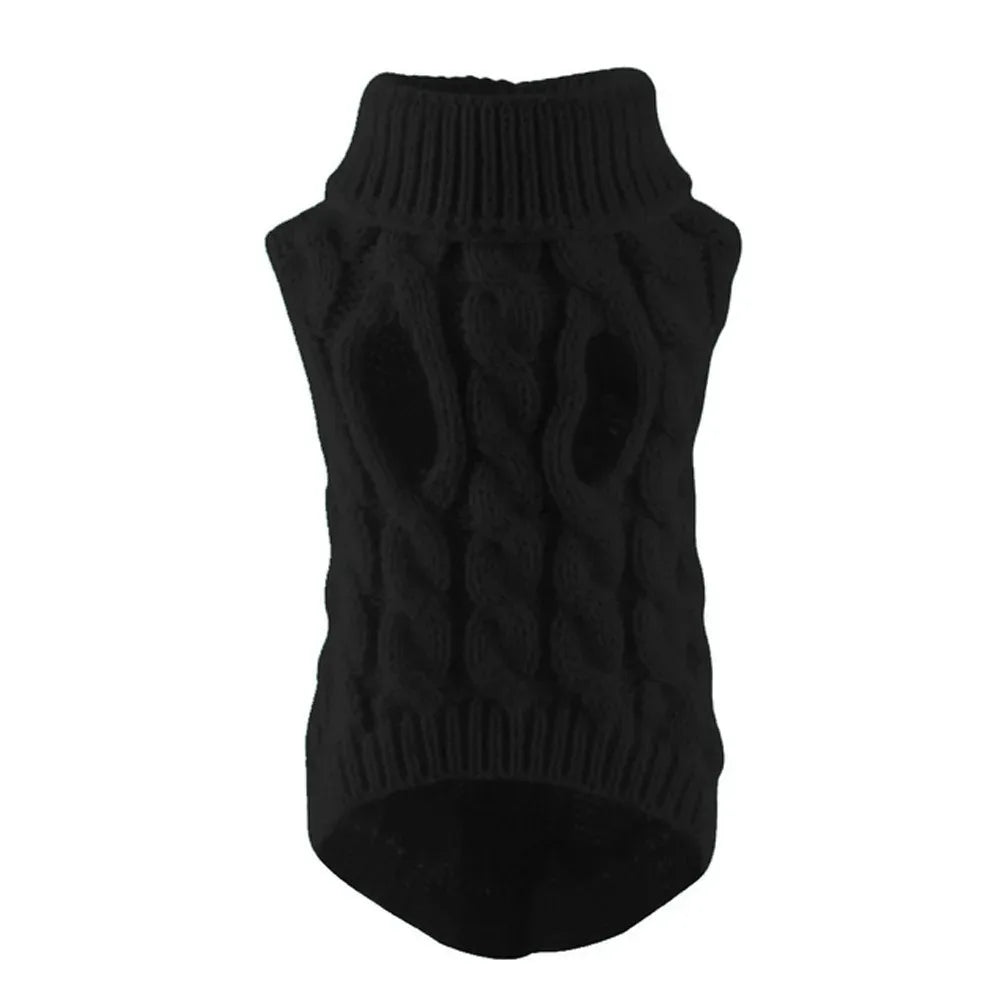 Winter Warm Dog, Cats Sweater Turtleneck, Easy Wear Open Front Pet Pullover for Small Medium Dogs, Soft Machine Washable Knit Coat