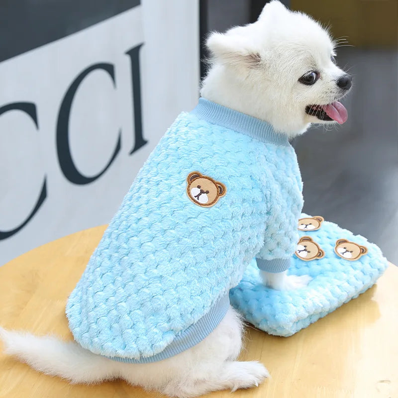Winter Pet Dog Clothes,  Bear Print Dog Hoodie,  Soft Warm Puppy Sweatshirt , Chihuahua, French Bulldog, Coat Jacket Fashion, Dog Costume
