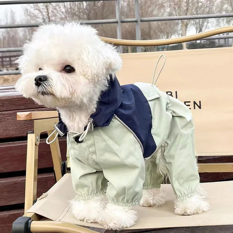 Pet Waterproof Raincoat,  Four-legged Work Jacket, Patchwork Windproof Cat Dog Coats,  Jackets Keep Warm,  Jumpsuit , Coats Accessories