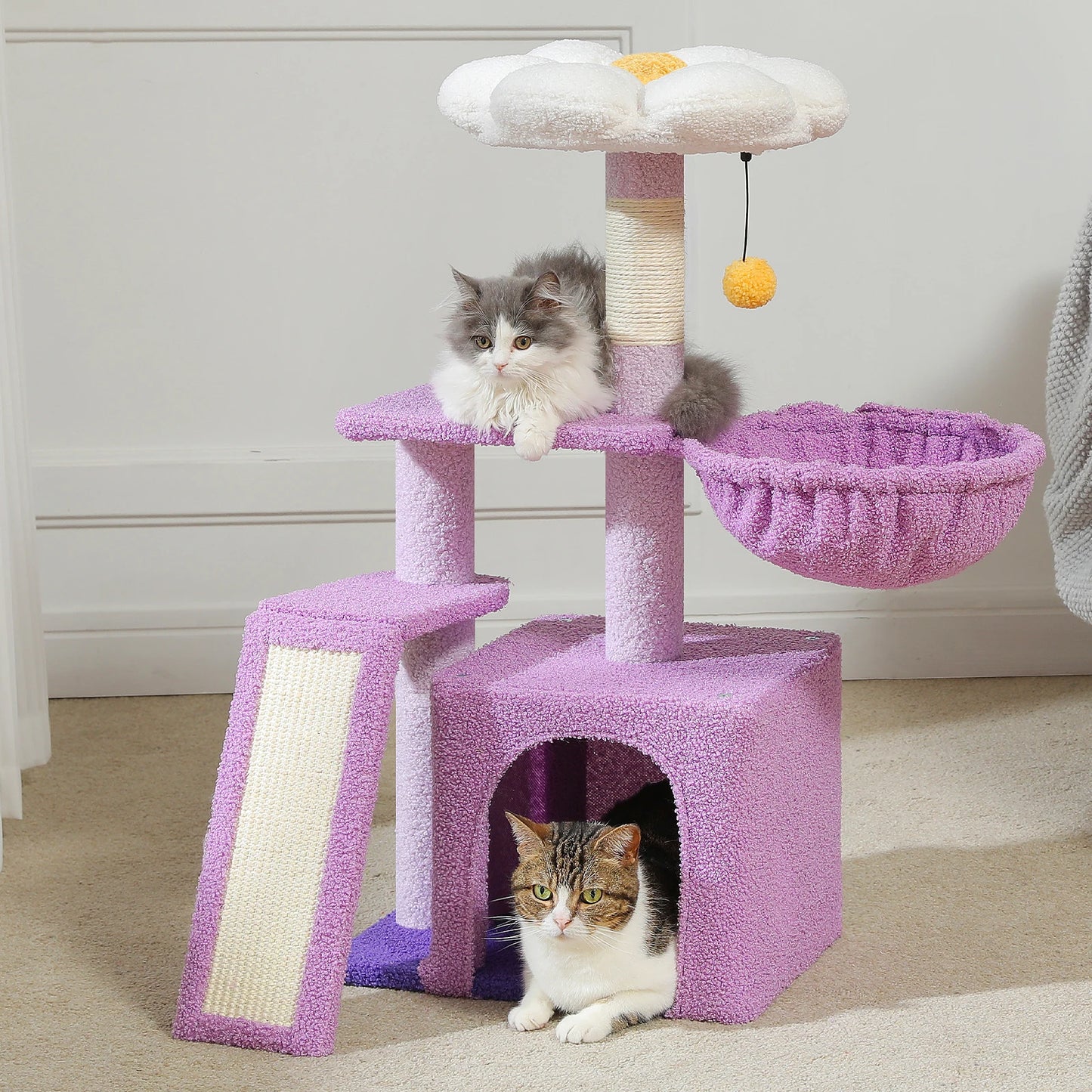 Small Cat Tree, Cat Tower with Natural Sisal Scratching Post, Spacious Top Perch, Private Cat Condo, Perfect for Indoor Cats,,Cat Toy