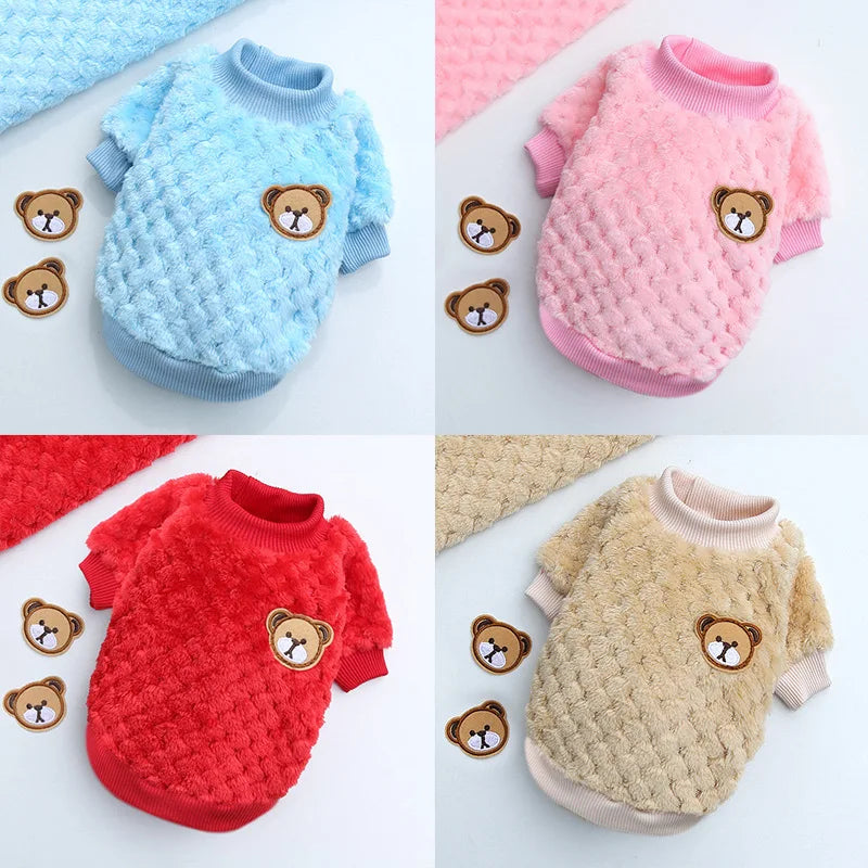 Winter Pet Dog Clothes,  Bear Print Dog Hoodie,  Soft Warm Puppy Sweatshirt , Chihuahua, French Bulldog, Coat Jacket Fashion, Dog Costume