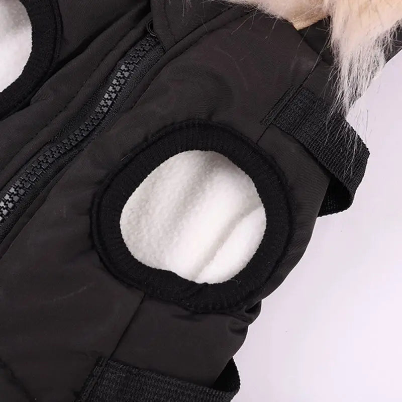 Winter Pet Dog Jacket With Harness, Warm Dog Clothes Waterproof Hooded Coat for Small Medium Dogs Chihuahua French Bulldog Outfit