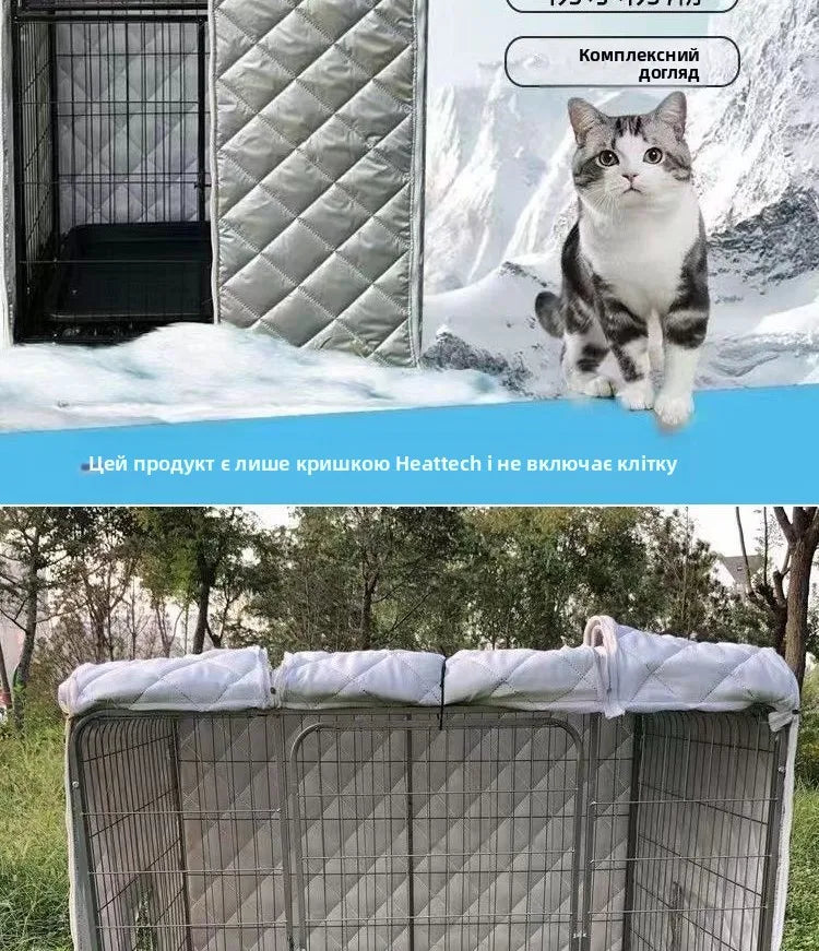 Cotton Waterproof Dog Cage Cover for warmth, Winter Outdoor shelter for Strays And Dogs Double Layer Warmth ,Ox Cloth Material