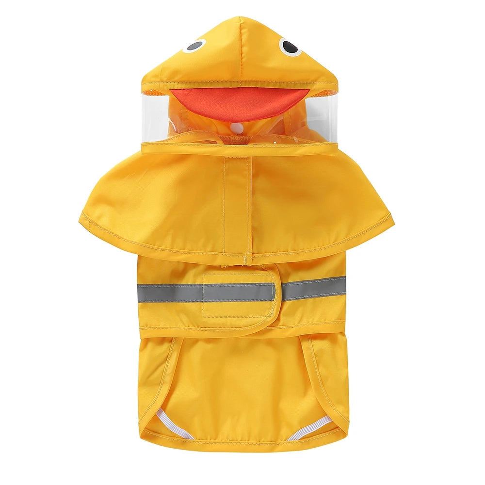 Fashionable Reflective Pet Dog Raincoat, Cute Animal Raincoat Pet Hooded Waterproof Jacket, Clothes Dog Clothes for Big Dogs