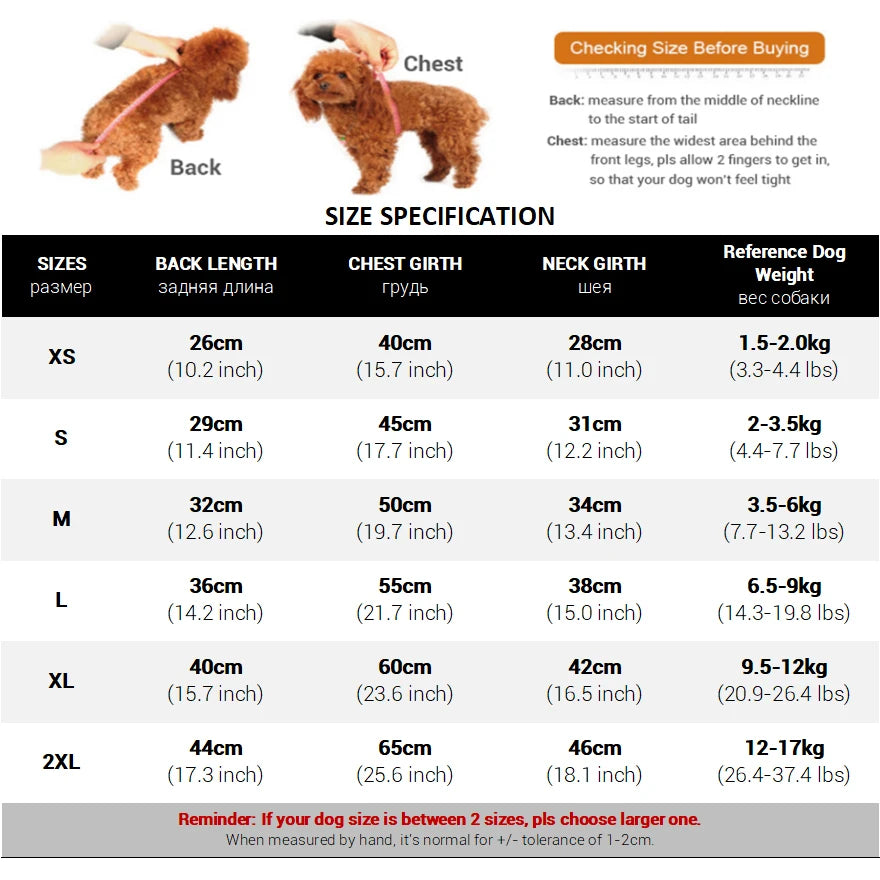 Winter Dog Clothes , Overalls for Small Medium Dogs,  Luxury Fashion Lightweight Down-Like Cotton Padded, Puppy Coat Soft Warm Jacket
