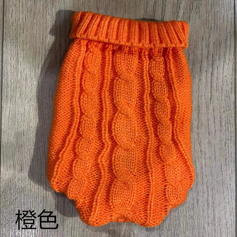 Pure Color Small Medium Pet Dog Sweaters Winter Pet Clothes Warm Sweater Coat Outfit for Cats Clothes Woolly Soft Dog
