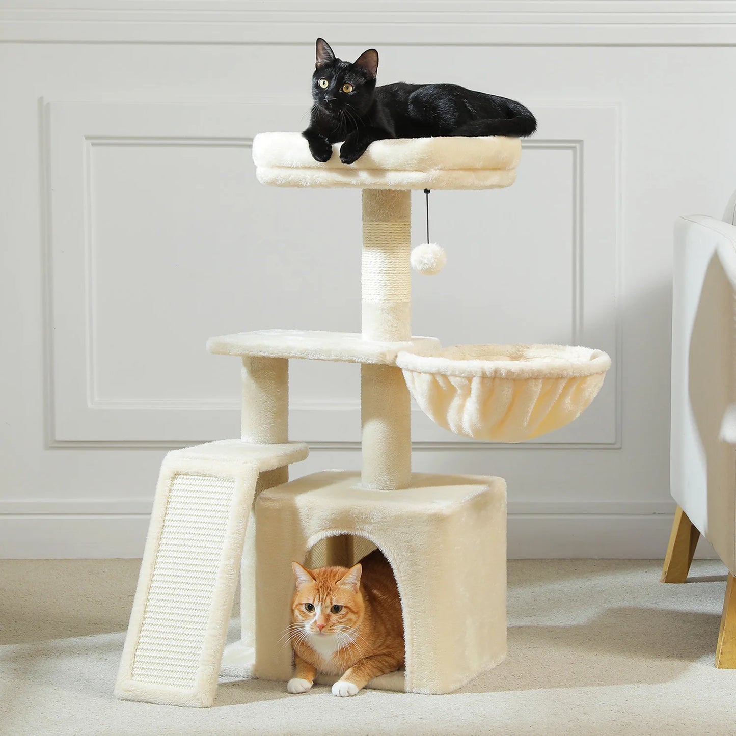 Small Cat Tree, Cat Tower with Natural Sisal Scratching Post, Spacious Top Perch, Private Cat Condo, Perfect for Indoor Cats,,Cat Toy
