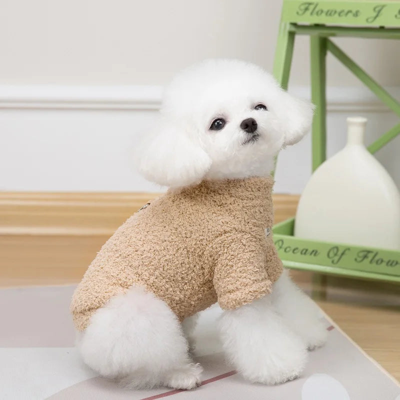 Fleece Dog Clothes Solid Warm Hoodie Sweater Chihuahua Yorkies Coat for Small Medium Dog Puppy Jacket Pet Apparel