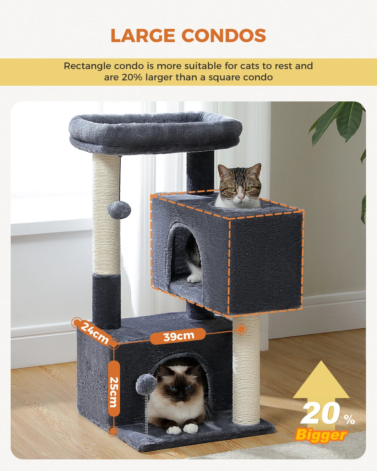 Small Cat Tree, Cat Tower with Natural Sisal Scratching Post, Spacious Top Perch, Private Cat Condo, Perfect for Indoor Cats,,Cat Toy