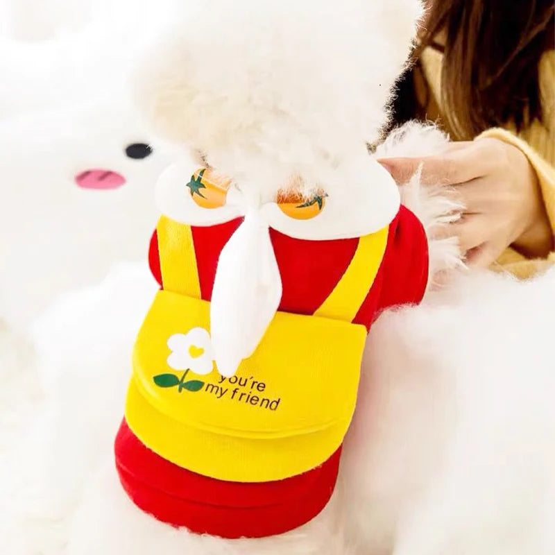 Winter Dog Clothes , Cute Cartoon Dog Warm Hoodie, Chihuahua, French Bulldog, Sweatshirt Puppy Outfit, Coat Pet, Dog Costume