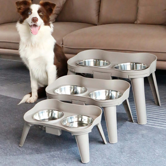 Raised Stand Elevated Dog Feeder, Non-Slip and No Spill Design Bowl, Pet Supplies Suitable for Improve Posture and Comfort ,-US