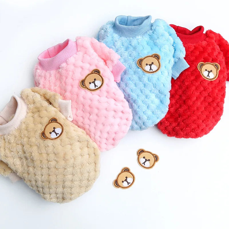 Winter Pet Dog Clothes,  Bear Print Dog Hoodie,  Soft Warm Puppy Sweatshirt , Chihuahua, French Bulldog, Coat Jacket Fashion, Dog Costume