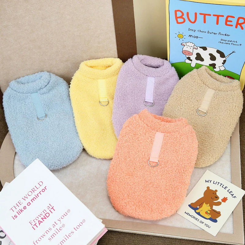 Fleece Dog Clothes Solid Warm Hoodie Sweater Chihuahua Yorkies Coat for Small Medium Dog Puppy Jacket Pet Apparel