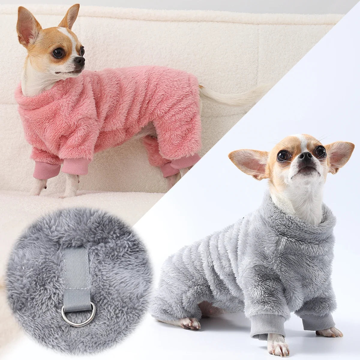 Winter Warm Pet Clothes, Soft Fleece Dog Jumpsuit, Puppy, Cats, Four Legs Jacket Coat for Small Medium, Dogs, Chihuahua, Yorkie Outfit