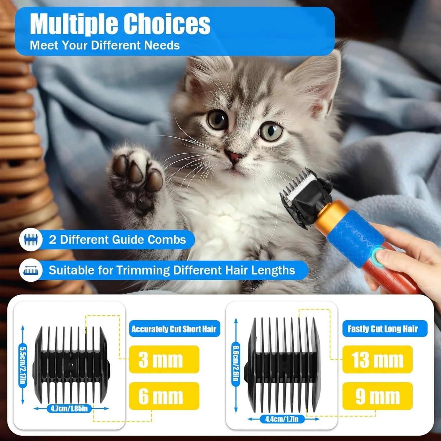Electric Pet Clippers 200 Watt For ALL PETS/Pet Dog Grooming Clippers Kit Low Noise Pet Hair Trimmer for Grooming Hair Clipper for Dogs Cats and ALL Pets