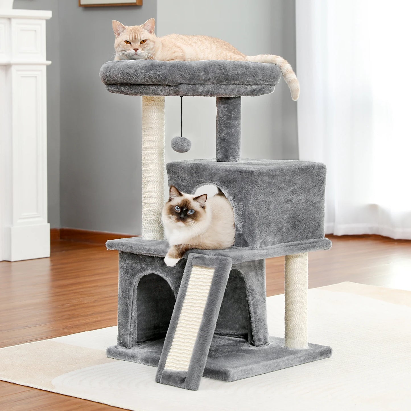 Large Cat Tree for Indoor Cats , Multi-Level Cat Tower with Spacious Condos , Sisal Scratching Pad, Kitten House, Accessories Cat Toys