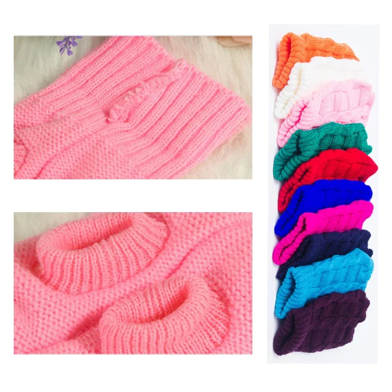 Pure Color Small Medium Pet Dog Sweaters Winter Pet Clothes Warm Sweater Coat Outfit for Cats Clothes Woolly Soft Dog