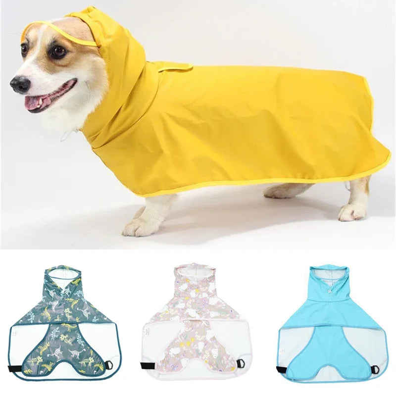 Rainy Season Puppy Dog Raincoat Waterproof , Pet Clothes for Dogs, mascotas Apparel Impermeable ,Corgi ,Shiba, Inu Rain Coats and larger dogs