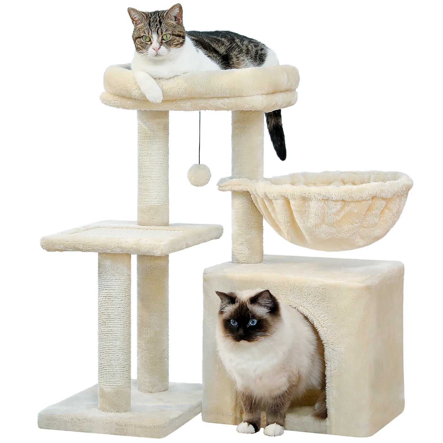 Small Cat Tree, Cat Tower with Natural Sisal Scratching Post, Spacious Top Perch, Private Cat Condo, Perfect for Indoor Cats,,Cat Toy