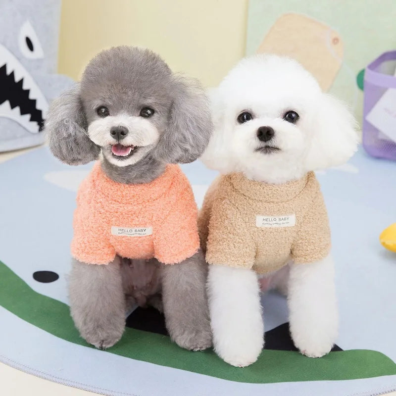 Fleece Dog Clothes Solid Warm Hoodie Sweater Chihuahua Yorkies Coat for Small Medium Dog Puppy Jacket Pet Apparel