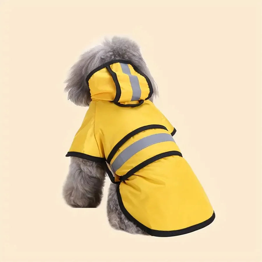 Dog Raincoat -Adjustable Waterproof & Windproof.  Keep Your Pet Dry And Comfortable.  Blue and Yellow