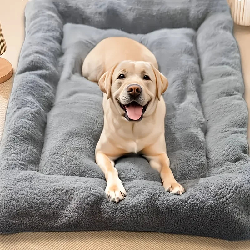 Oversized Plush Dog Cat Bed ,Sofa Crate Pad, Ultra Soft Polyester Pet Mat for All Size Cats Dogs, Adorable Rectangle Couch