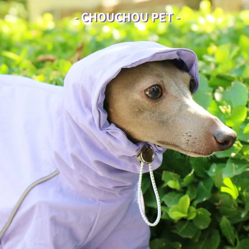 Italian Greyhound Raincoat, Autumn and Winter Outdoor Pet Jacket ,Whippet Windproof and Rainproof Dog Clothes