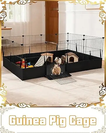 Cat Cage Enclosure with Litter Box, Cat Playpen Detachable Metal, Cat Cage Indoor and Outdoor, Ferret Cage, Rabbit Cage