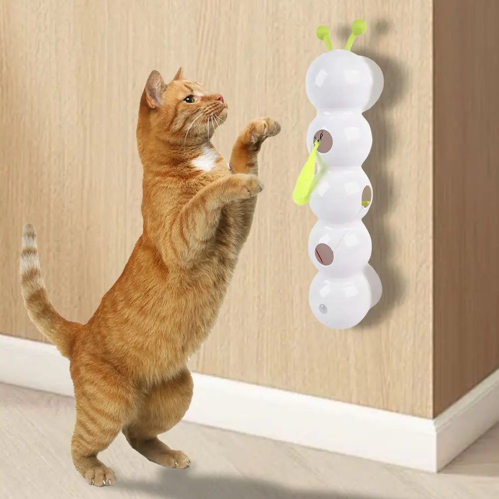 Caterpillar Interactive Cat Toy Motion Activated Kitten Toy with Tail Automatic Cat Toy for Bored Indoor Cats
