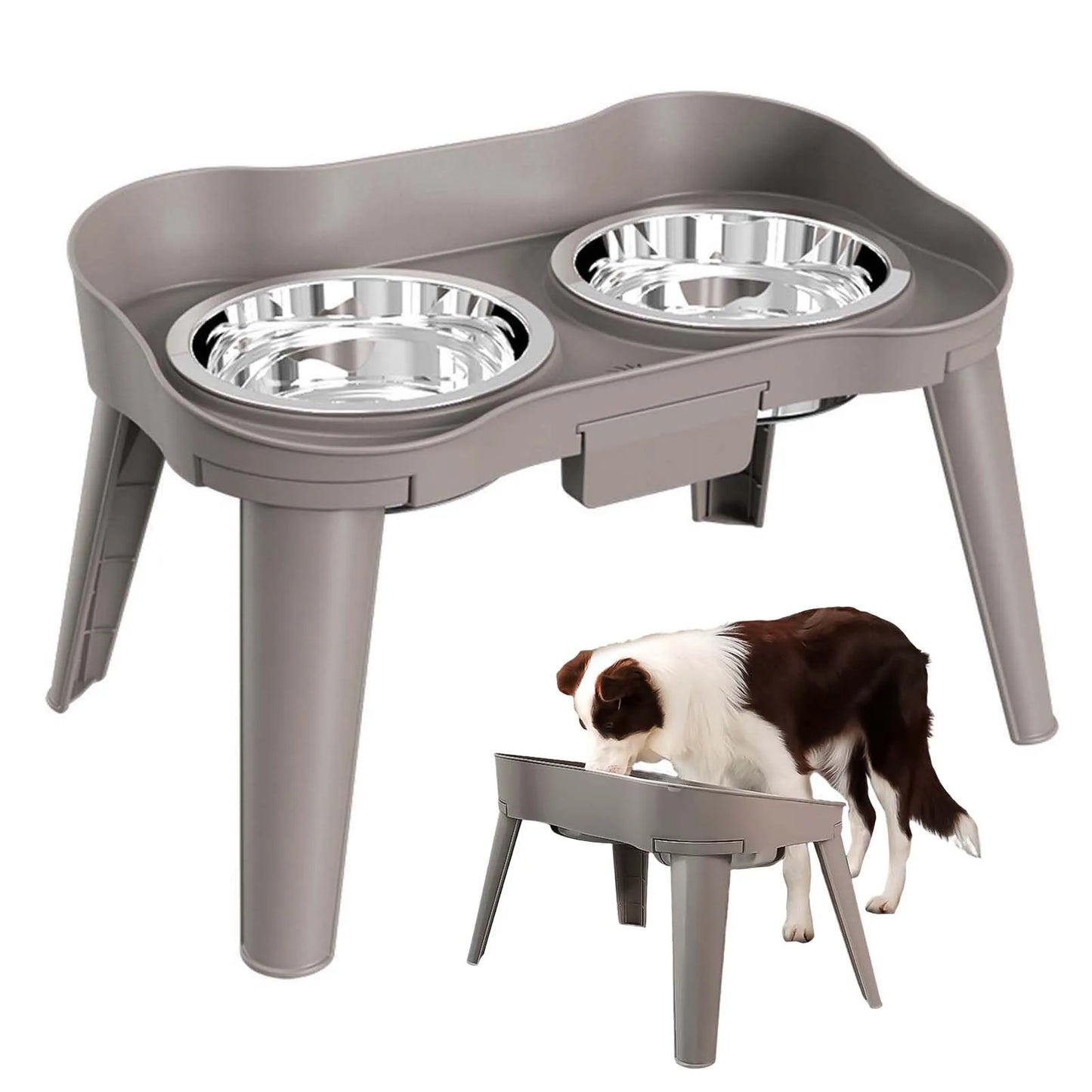 Raised Stand Elevated Dog Feeder, Non-Slip and No Spill Design Bowl, Pet Supplies Suitable for Improve Posture and Comfort ,-US